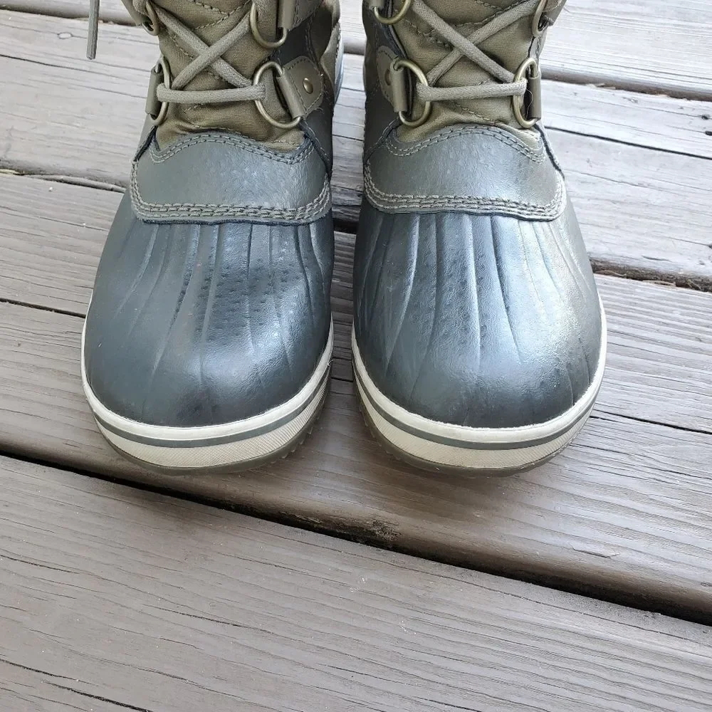 Sorel Tofino II Waterproof Insulated Olive Green Faux Fur‎ Cuff Winter Boots 9